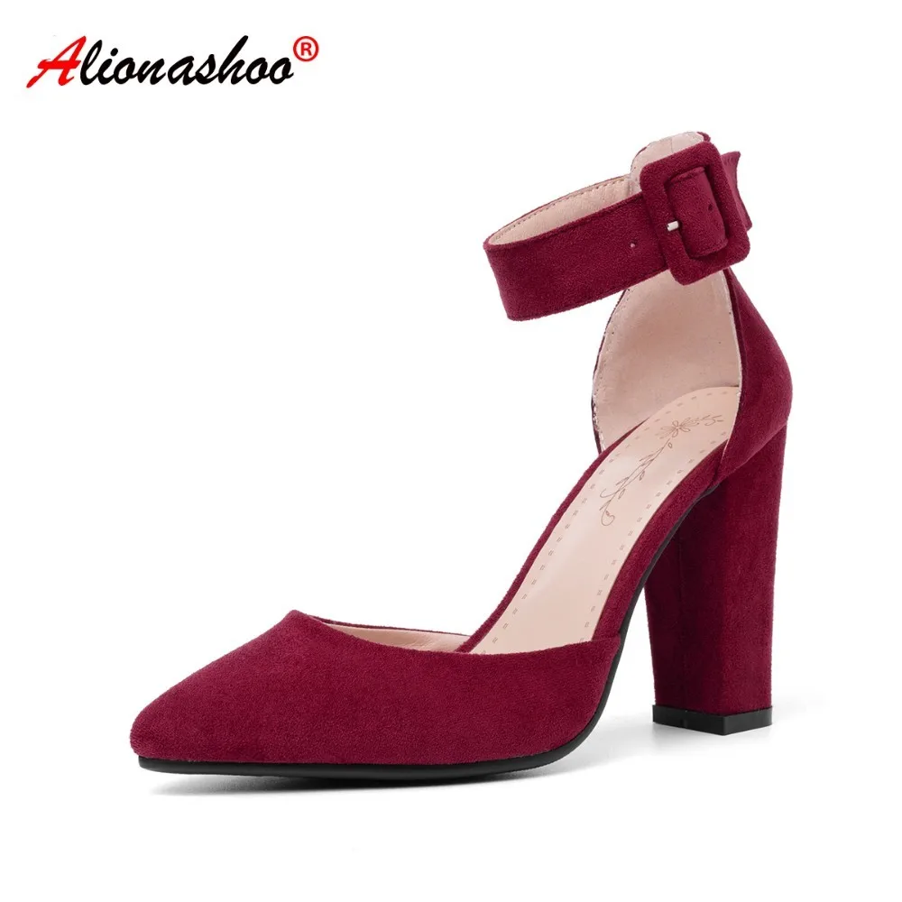 

Women Sandals Pointed Toe Summer ShoesThick High Heels Sandals Female Plus Size 43 Square Heel Shoes Woman 2019 Sandalias Mujer