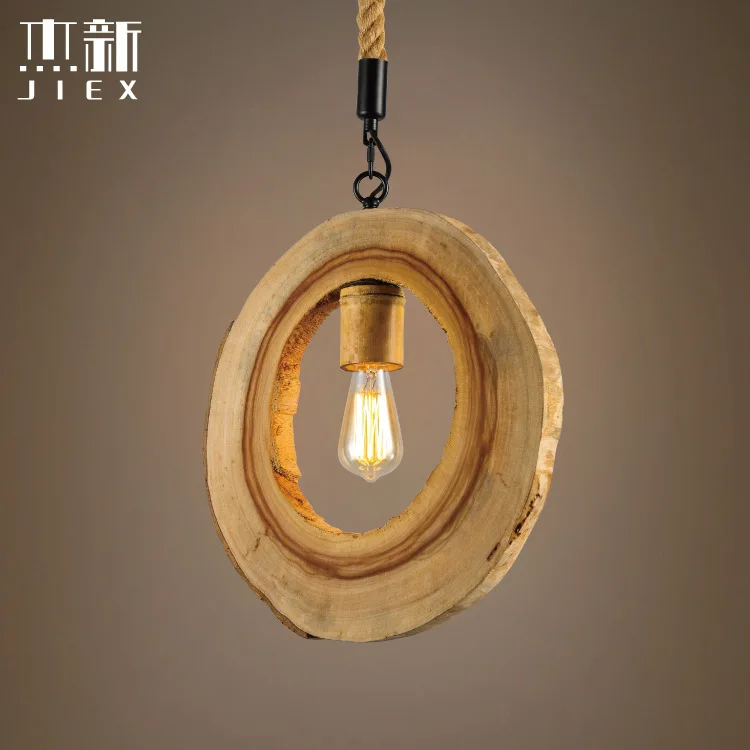 

Vintage Circular Hollow Trunk Pendant Lamp Retro Hanging Lamp Lampshade For Restaurant /bar/coffee Shop Home Lighting Luminarias