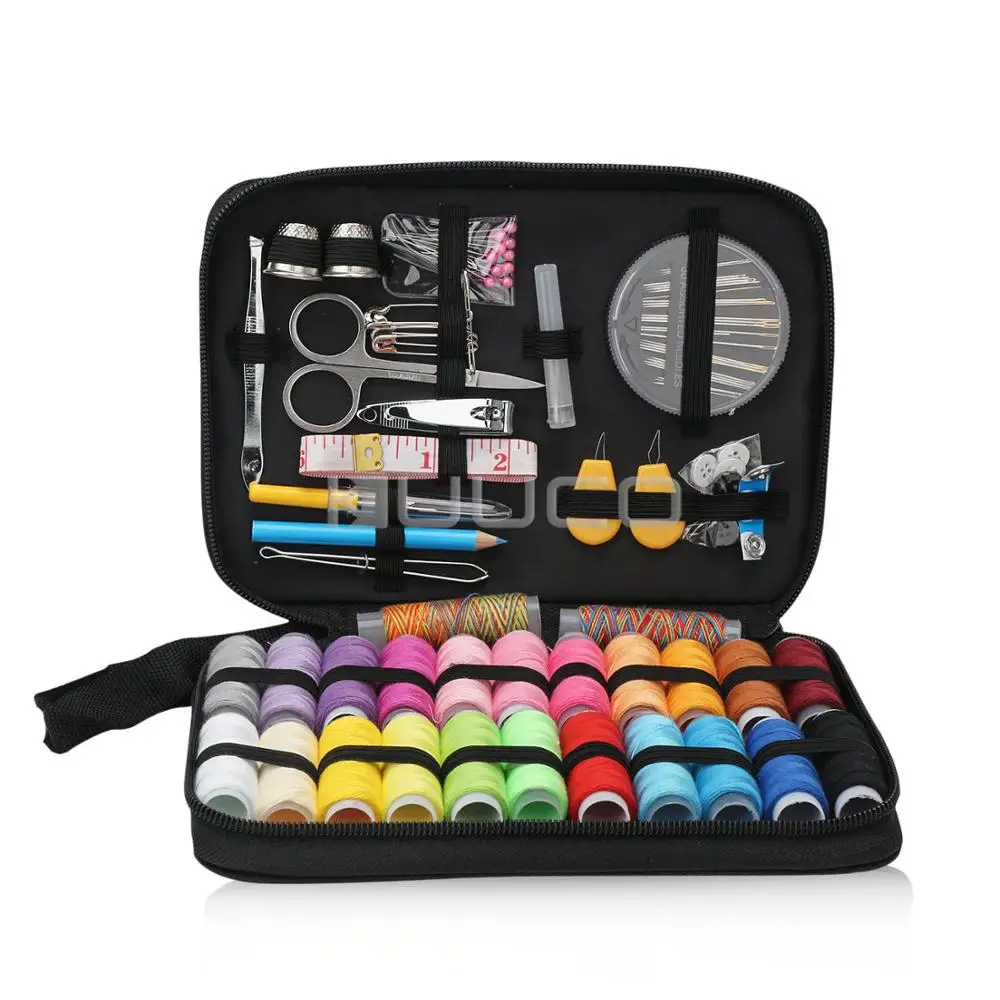 Portable Travel Sewing Box Kit Thread Stitches Knitting Needles Tools Cloth Buttons Craft Scissor Mom Gifts | Дом и сад