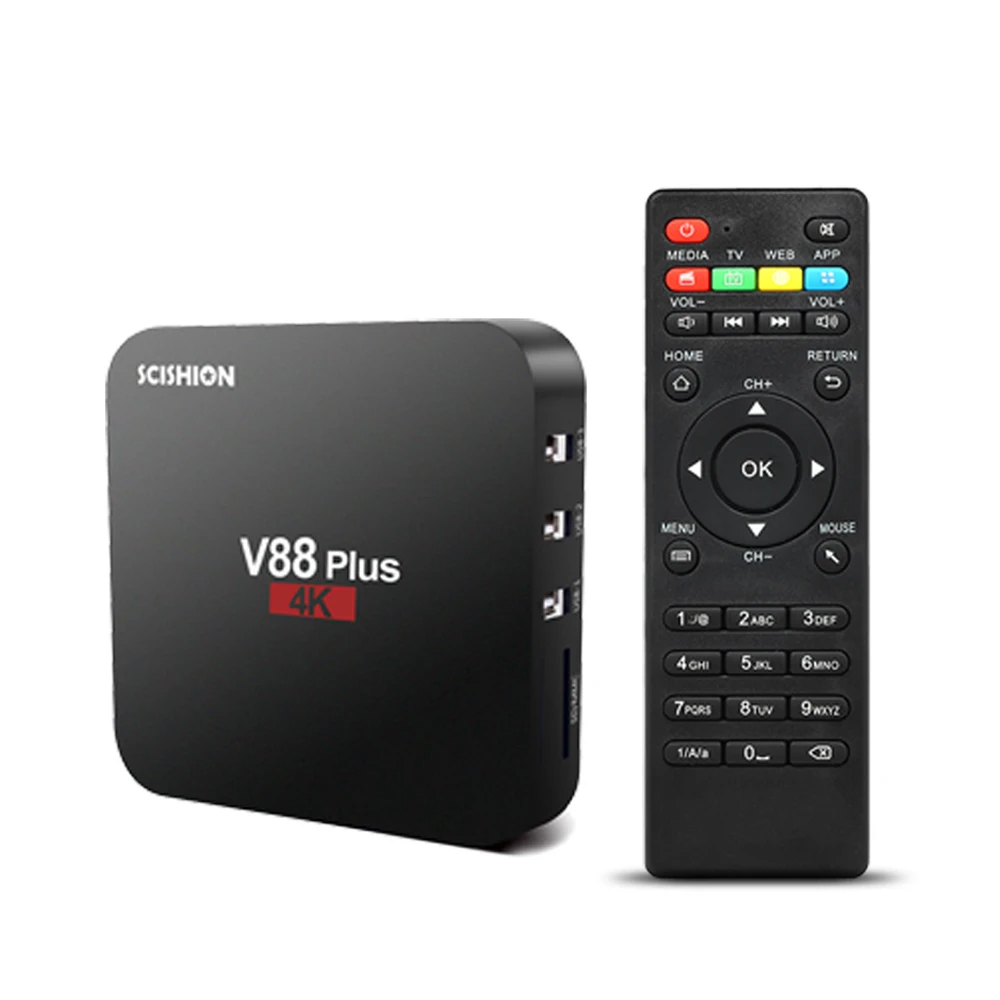 Из России Smart tv Box SCISHION V88 плюс Четырехъядерный 4K tv box Android 8,1 tv Box HDR10 2 ГБ/16 ГБ Miracast DLNA WiFi HD