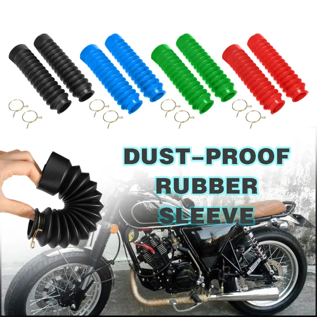 

Mayitr 2pcs/Set Universal 42mm Motorcycle Rubber Front Fork Cover Gaiters Gators Boot Shock Absorber