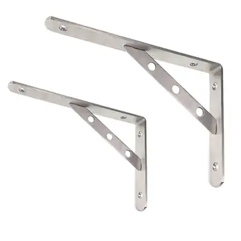 

1 Pair Quality SUS 304 Solid Stainless Steel Triangular Folding Bracket Metal Release Catch Support Bench 90Degree Shelf Bracket