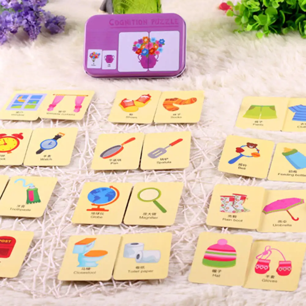 Cartoon Animal Montessori Toys for Children Baby Enlightenment Cognitive Early Learning Card Excite 0-3Y Puzzle Card Baby Toy