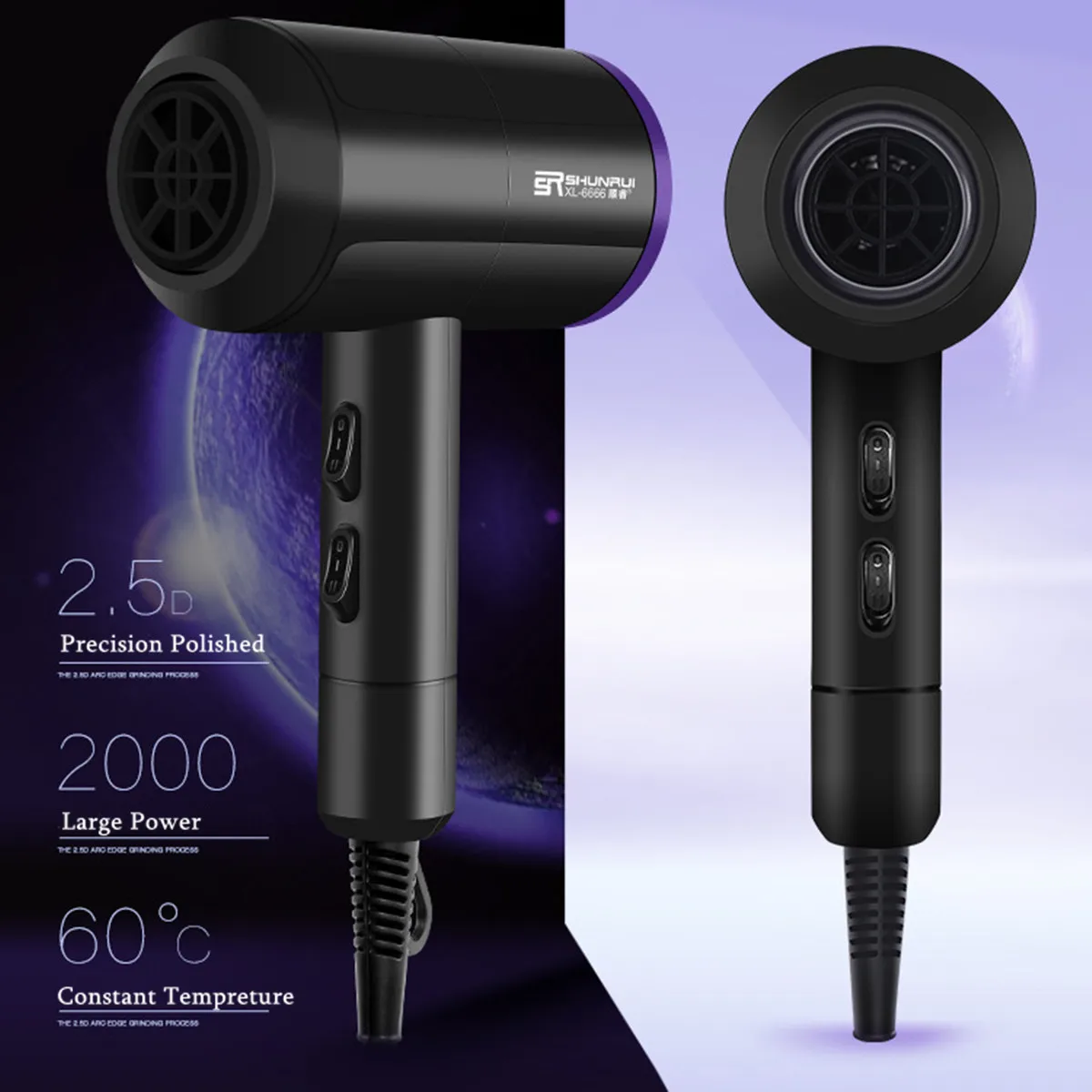 

Professional 2000W 220V US Plug Heat Salon Anion Quick Hair Dryer Blower Five speed Switch Protection Power Quick Flameproof