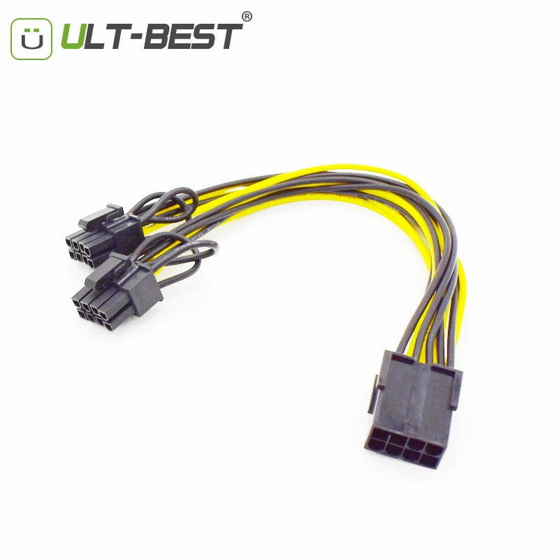 Ult лучший кабель PCI E PCIE 8P Женский на 2 порта двойной 8pin 6P + P Мужской GPU графическая