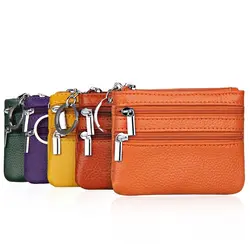 Кожаный кошелек сумка для ключей модная сумка для монет кожаный кошелек верхний слой кожа кошелек на двойной молнии