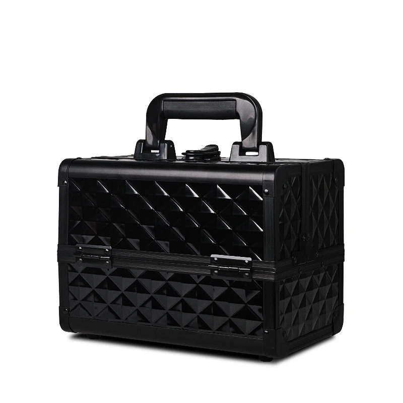 

Cosmetic Case Hand Beauty Nail Embroidery Cosmetic Storage Box Case Make-Up Case Kit Household Large Capacity Lock Multi-storey
