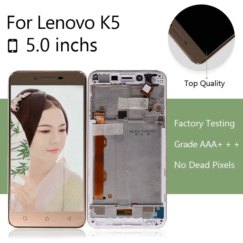 10 шт./лот для Lenovo K5 ЖК сенсорный экран дигитайзер + рамка в сборе Pantalla A6020 дисплей