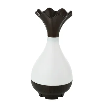 

New Fashion Wood Grain Vase USB Air Humidifier Ultrasonic Aromatherapy Essential Oil diffuser Aroma LED Night Light Atomizatio