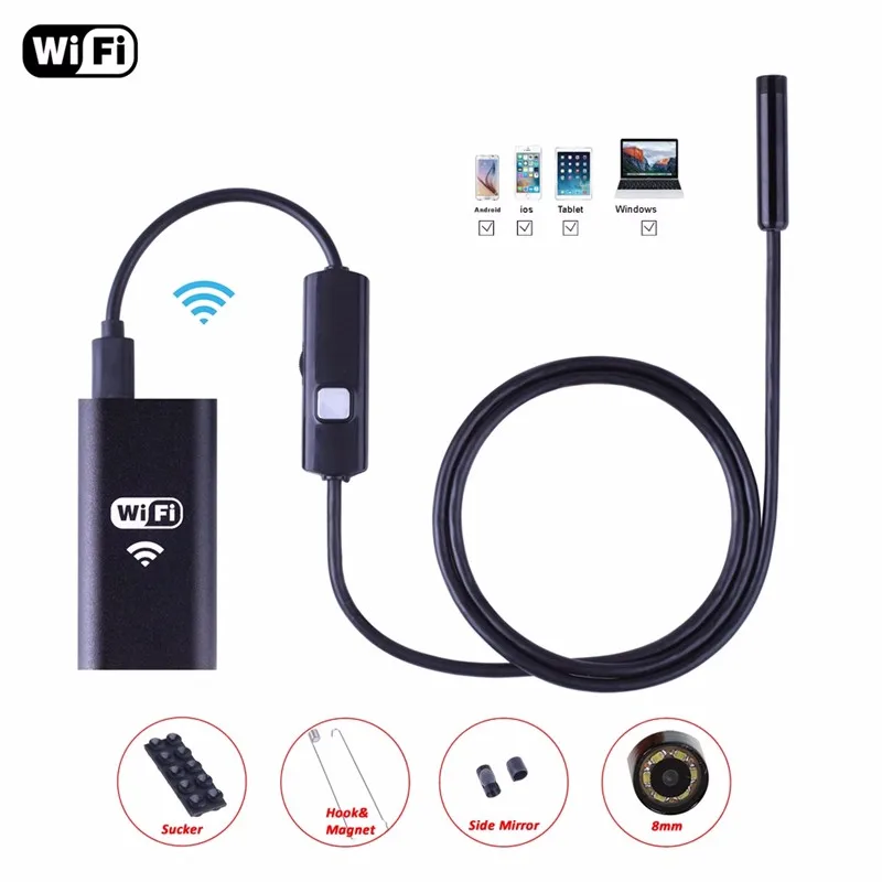 8mm Wifi HD 720P Borescope for Android/IOS/Windows Borescope Waterproof