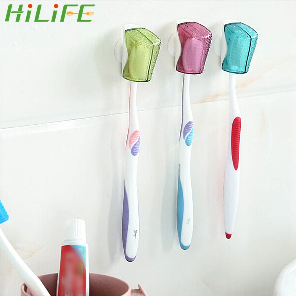 

3 Piece/Set Suction Cup Toothbrush Holder Wall Mount Rack Toothbrush Cover Storage Bathroom Product Home Organizer