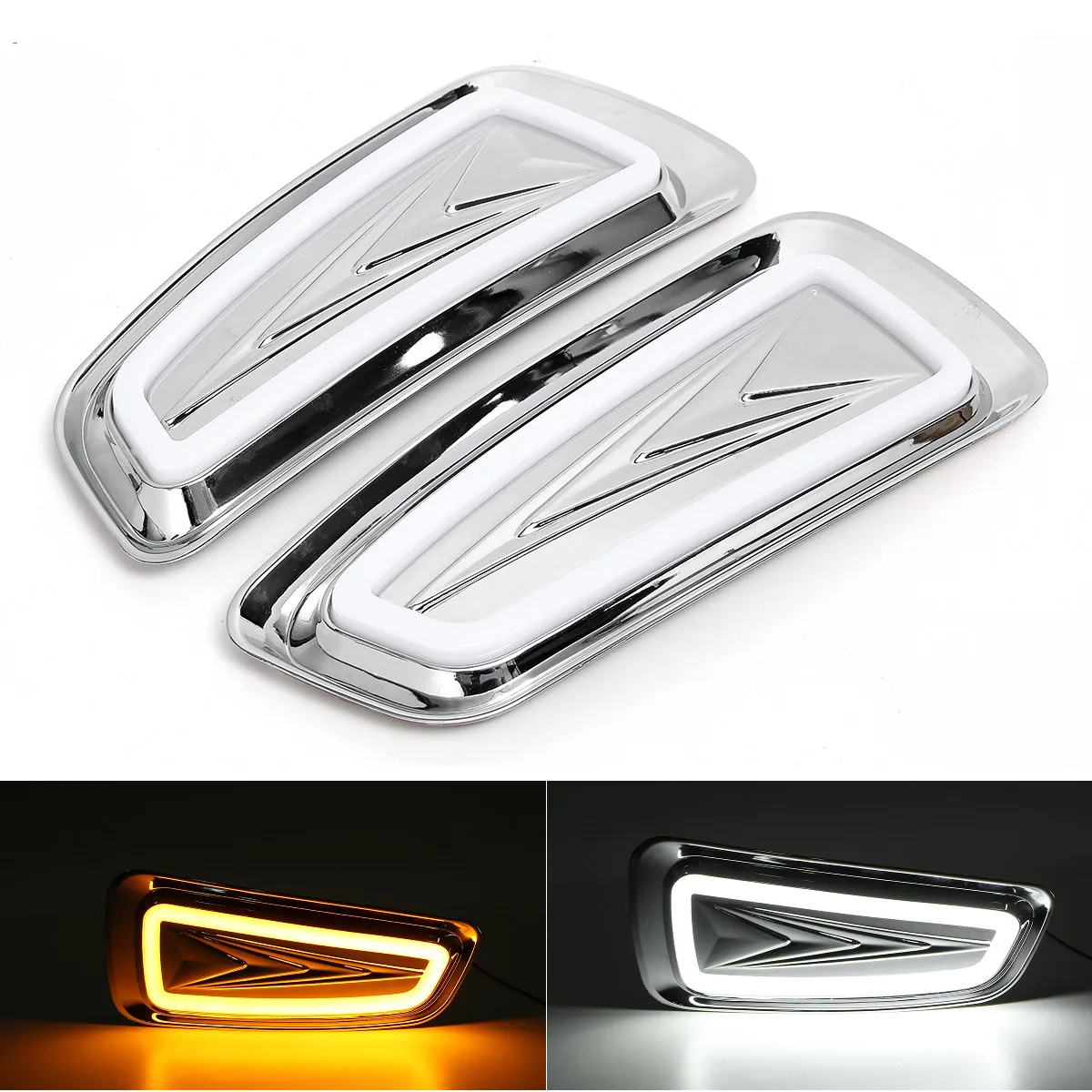 

2Pcs White Yellow Front LED Daytime Running Light DRL Fog Lamps For Ford F150 Raptor SVT DRL 2009-2015 6000-8700K