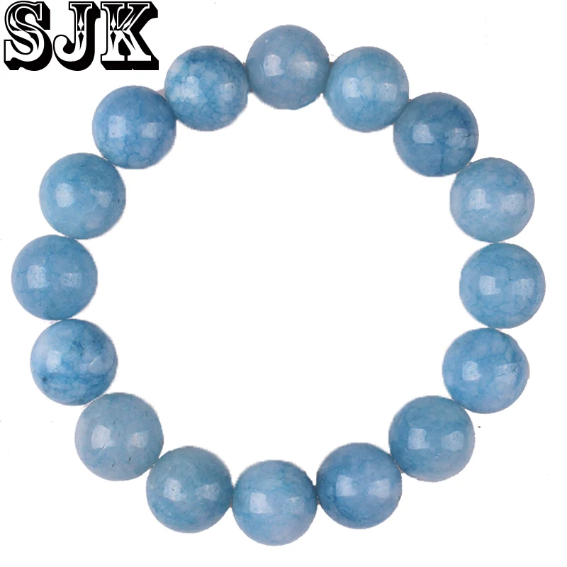 

Fashion Women Girls Natural Aquamarines Stone Beads Bracelet 4 6 8 10 12mm Elastic Women Yoga Bracelets Jewelry