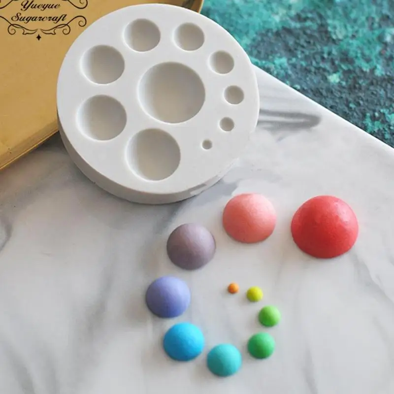 

Half Circle Ball Pearl Silicone Fondant Cake Mould Sugarcraft Mold Fondant Mold Cake Decorating Tools Chocolate Mould