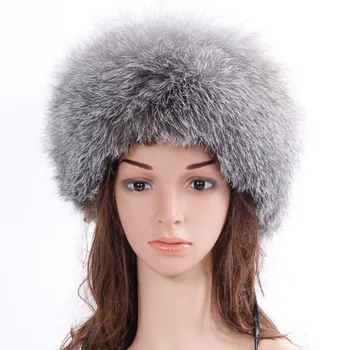

Natural Real Fox Fur Hat Winter Women 100% Real Fox Fur Cap Quality Russia Real Fox Fur Caps Real Fox Fur Bomber Hats