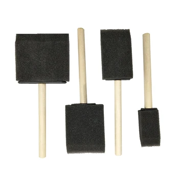 

4Pcs Wooden Handle Sponge Paint Brush for Craft Paint Glass Glitter Foam Glue Graffiti Dust Cleaning Application Art Tool #25