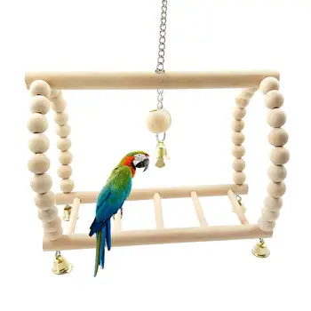 

Parrot's Swing Suspension Bridge Stairs Parrots' And Hamsters' Toys In Log Color