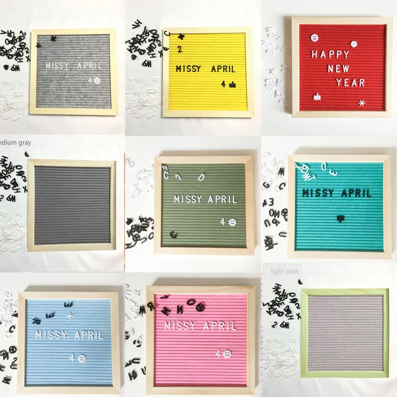 

Wooden Frame Office Home Decor Characters Message Boards Changeable Symbols Numbers Decoration Crafts Felt Letter Board