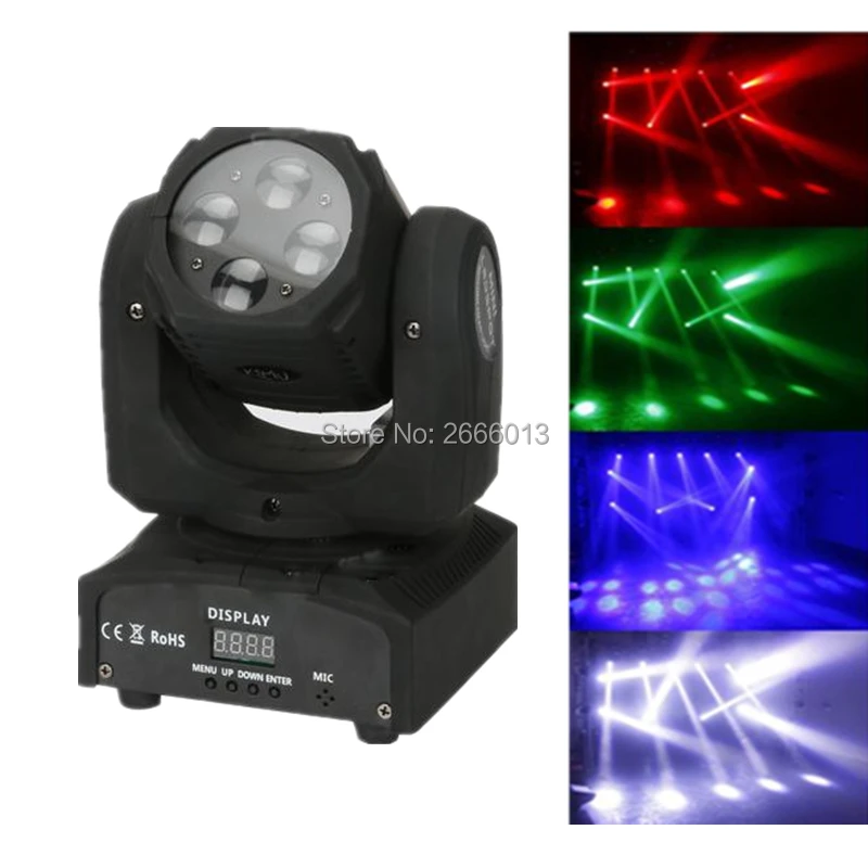 

Mini Super Beam RGBW 4x10W LED Beam Moving Head Light 60W Quad LED Stroboscope DMX512 LED Stage Lighting For Disco DJ Club Light