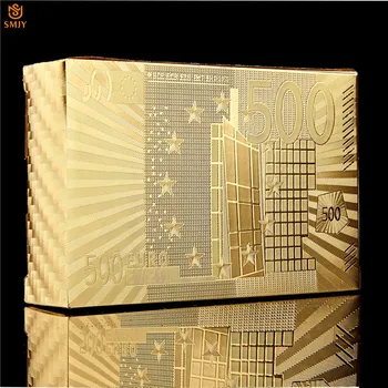 

24K Gold 500 Euro Poker Deck Gold Foil Poker Set Waterproof Plastic Magic Poker Game Card Collection