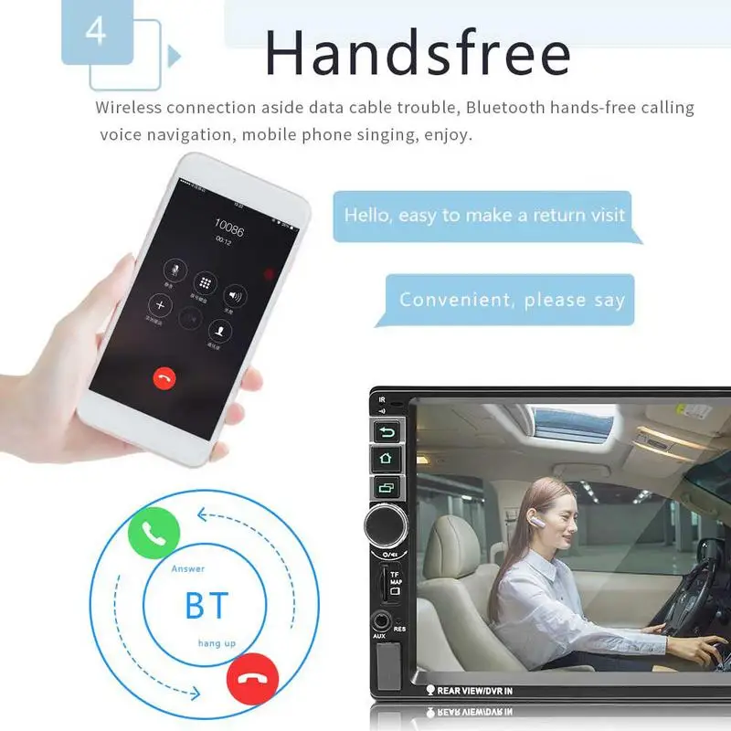 

MP5 Player Android 7.1 7 Inch Quad Core Touch Screen HD 1080P Car Radio Stereo Bluetooth MP5 Player 2 DIN Universal GPS