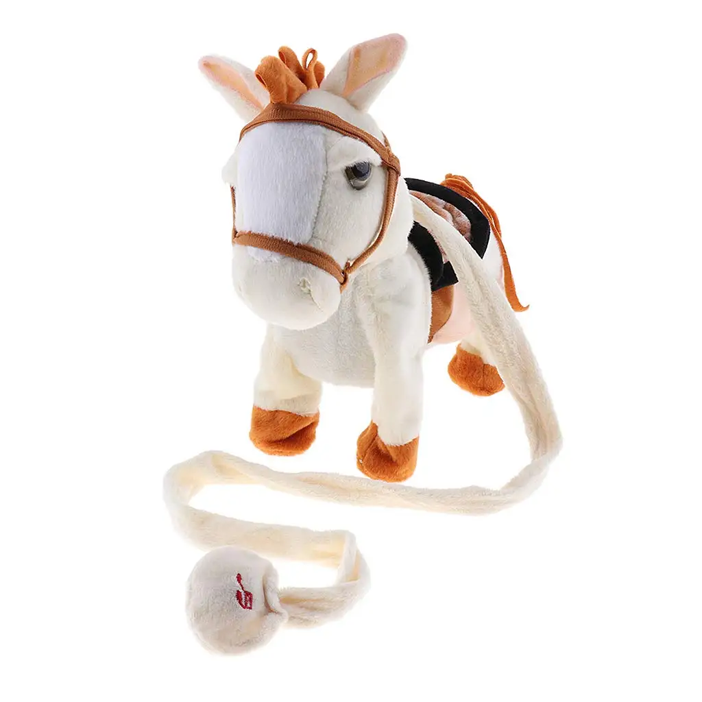 Plush Pony Toy Electronic Horse Doll Singing Dancing Stuffed Animal Educational Toys Birthday Gift for Children Kids Toddler