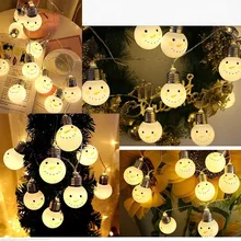 Праздничные светодиодные фонари милый снеговик Фея лампы строка Рождество Свадебная вечеринка светодиодная гирлянда(батарея самостоятельно предоставляется