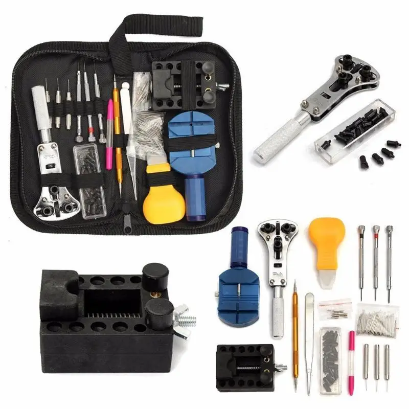 

144Pcs Watch Repair Set of Tool Watch Case Kit Opening Pry Tool Removal Pin Link Spring Bar Holder Clock Repair Tool