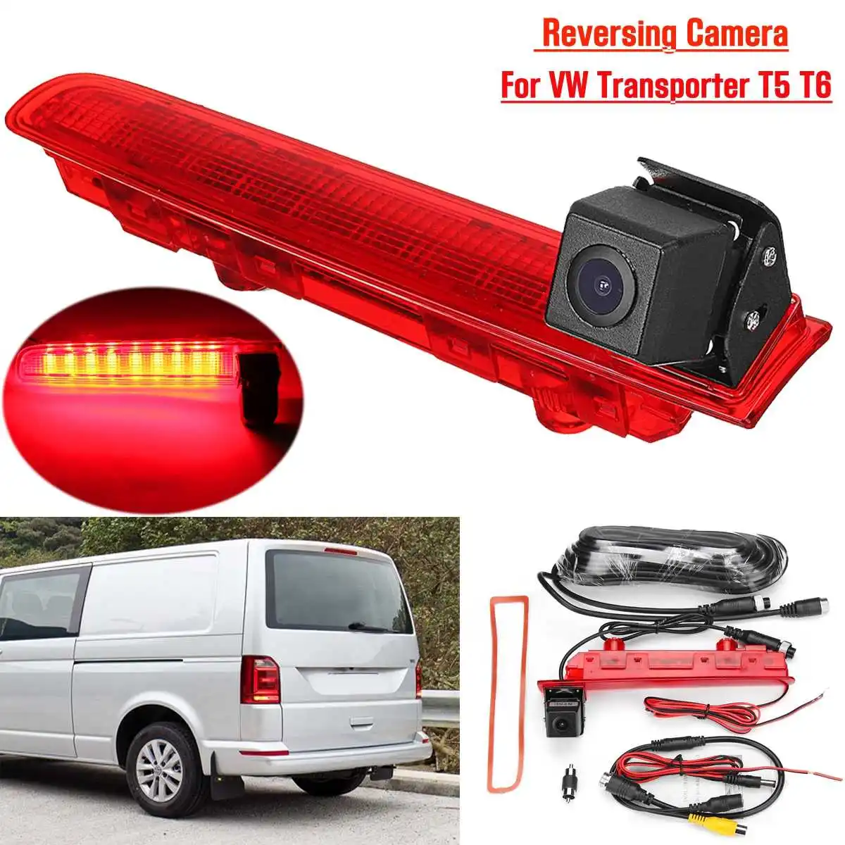 

170 Degree Car Reversing Backup Rear View Camera w/Brake Light For VW Transporter T5 & T6 2010 - Onwards