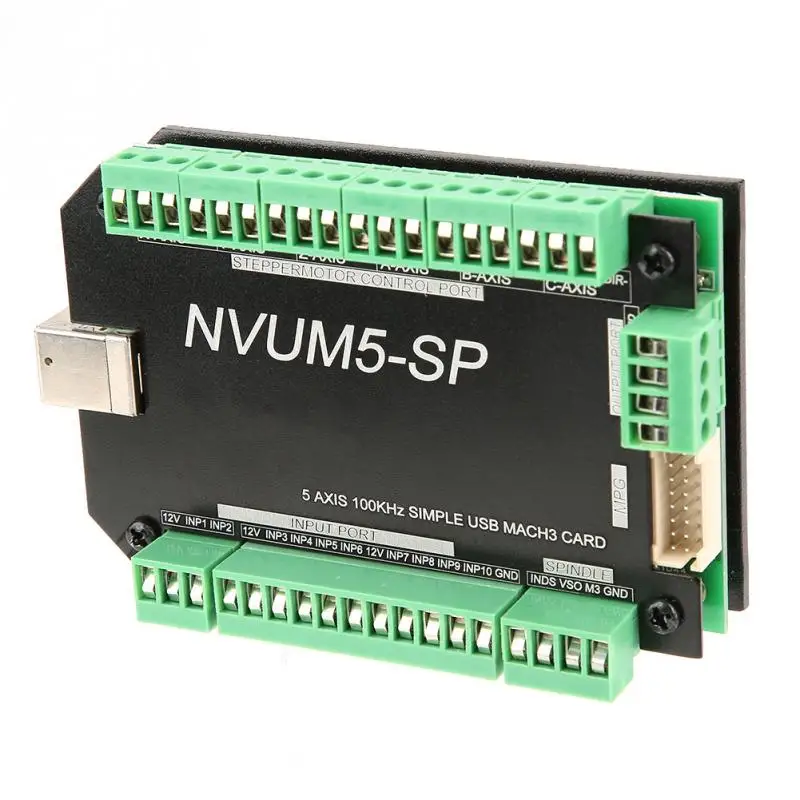 NVUM5 SP USB MACH3 плата интерфейса 5 осевой контроллер CNC 100 кГц для шагового двигателя