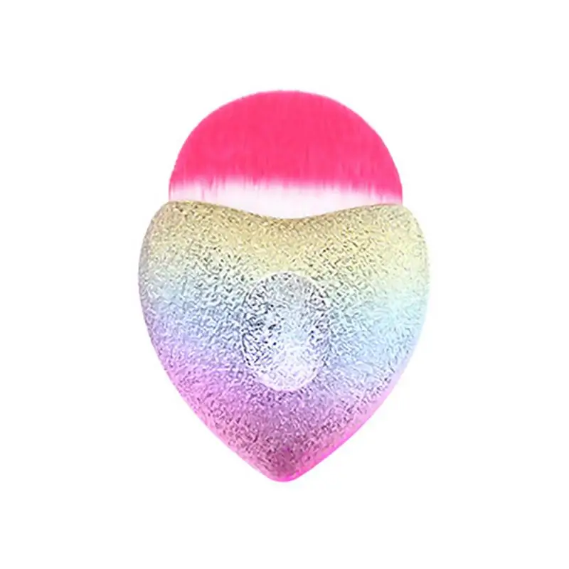 

1 Piece Heart-Shaped Mermaid Tail Foundation Brush High Quality Rainbow Makeup Brush Travel Brush Tool
