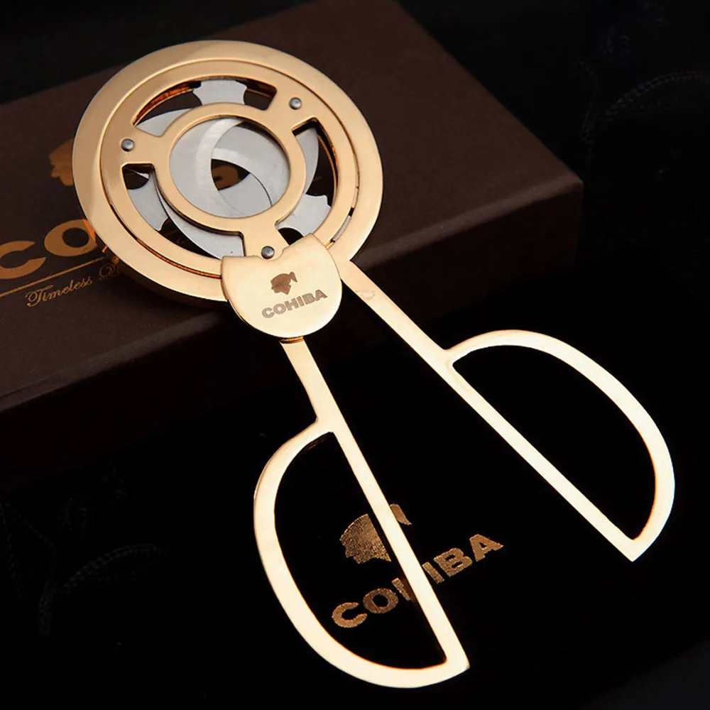 COHIBA тройной 3 лезвия нержавеющая сталь позолоченные обрезки сигар карман гаджеты устройство для резки сигар ножи кубинский сигары ножницы 843F - изображение