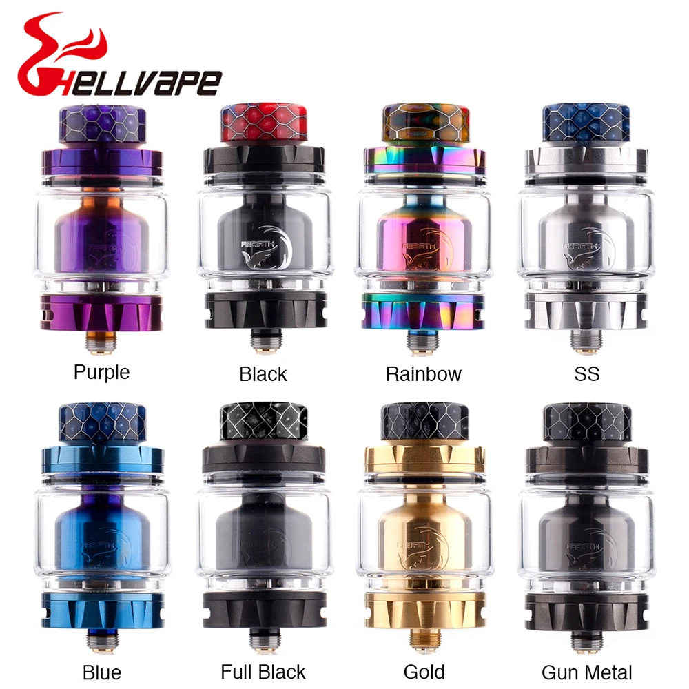 

Hellvape Rebirth RTA Tank with 2 Post Build Deck E Cigarette Atomizer Fit Box MOD Vape Vaporizer