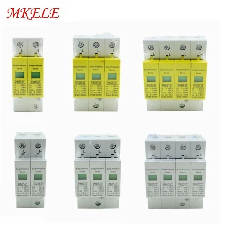 

House Surge Protector SPD 2P/3P/4P 10KA~80KA ~385VAC 20KA~40KA Protective Low-voltage Arrester Device Makerele New Arrivals
