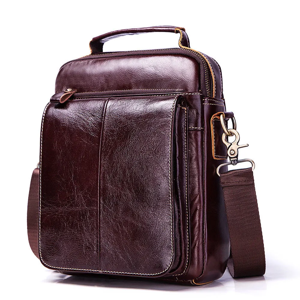 

Top Quality Genuine Leather Men's Leisure Single-shoulder Bag Crossbody Bag Satchel Bag Realer Cow Leather Tote Bag