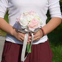 Красивые невесты небольшой букет ручной Романтический держателб для свадебных цветов красочные искусственный букет роз De Noiva