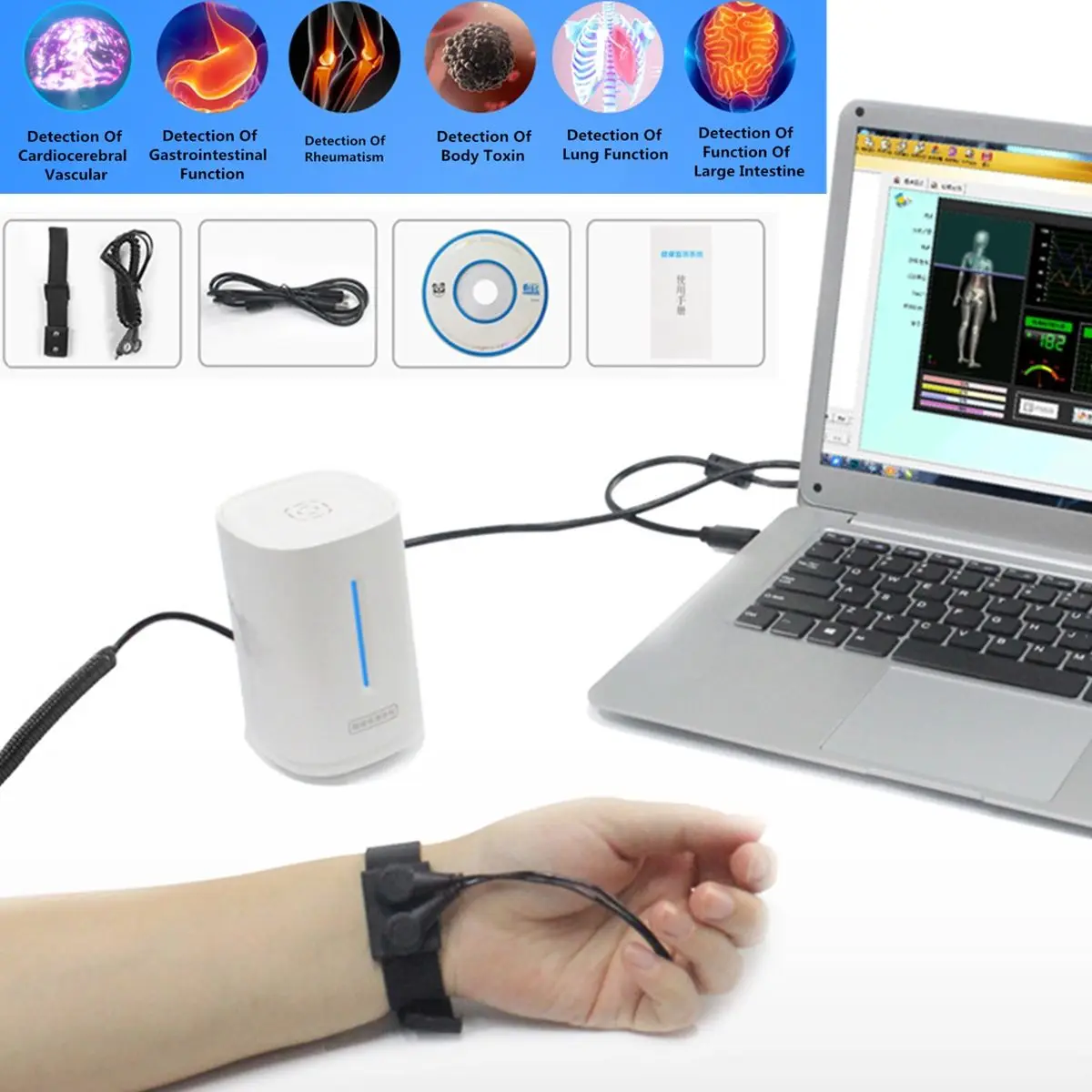 

Portable Body Health Detecting Instrument Health Monitoring System Quantum Body Analyzer Trace Element Detection Personal Care