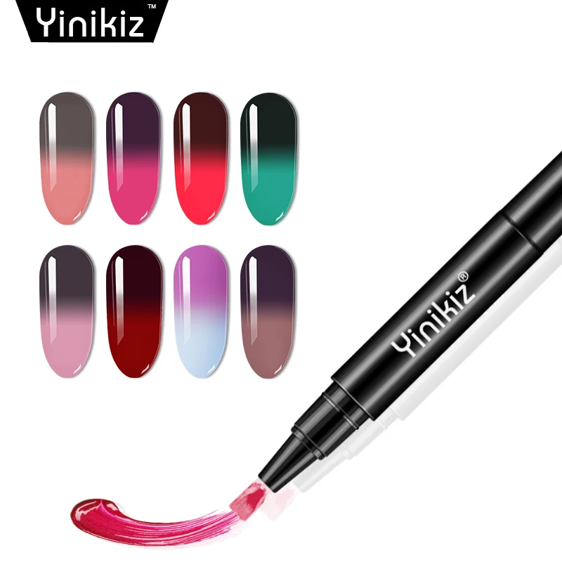 

Yinikiz Thermal Hybrid Gel Pen Semi-Permanent Temperature Changing Varnish UV Gel Nail Polish Chameleon Art Lacquer Glue