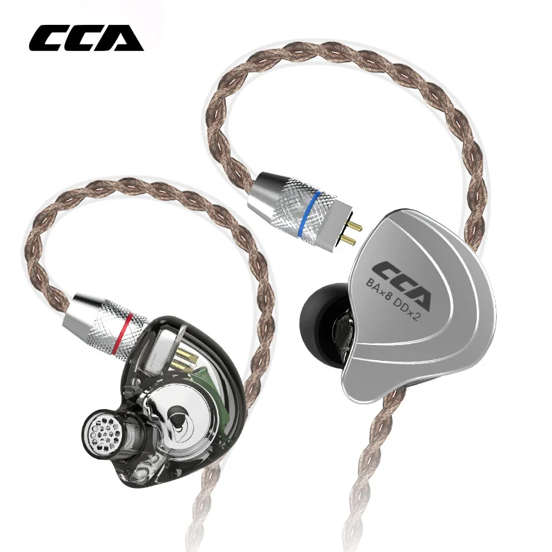 CCA C10 4BA + 1DD гибридные наушники 2PIN в ухо Hi Fi DJ Monito для бега спорт 10 водителей съемные