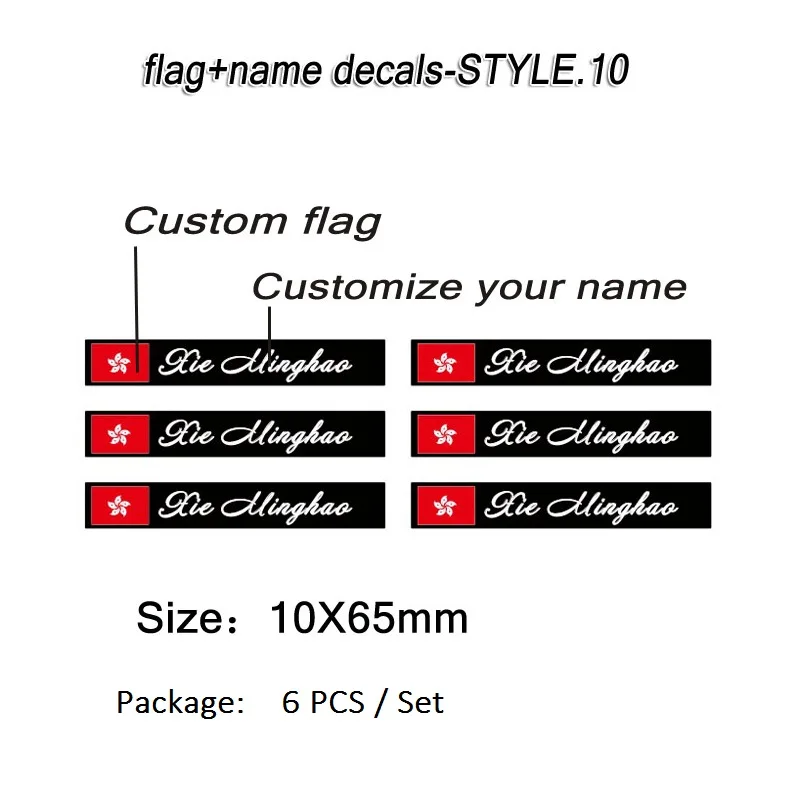 

2018 Style Custom Flag and Name Stickers for Road Bike Frame Flag Personal Name Bicycle Decals STYLE.10