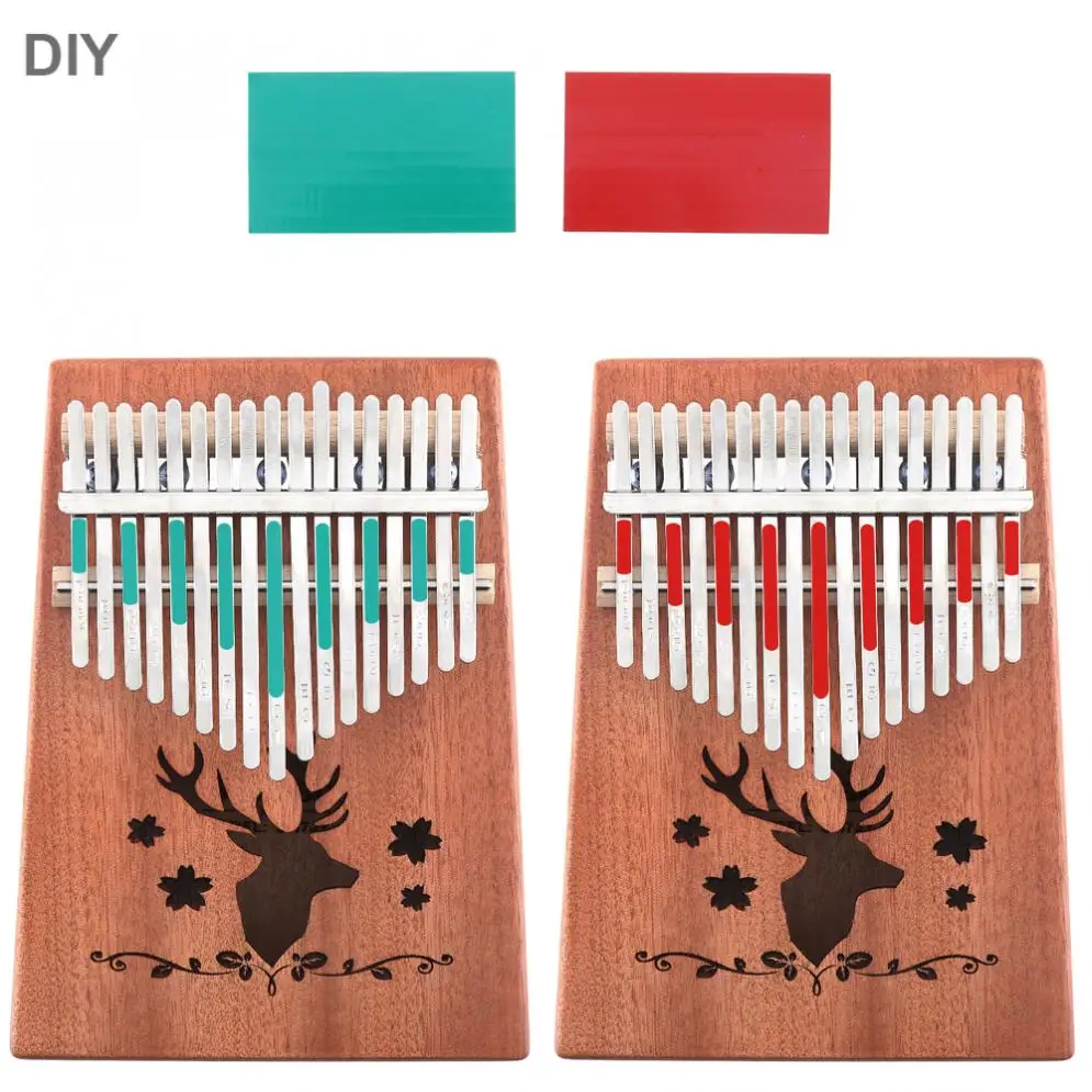 Teclas com Buraco de Som Única de Mogno Piano de Dedo Instrumento de Teclado Presente de Natal com Acessórios Kalimba de 17 Placa Mbira Mini - Image 6
