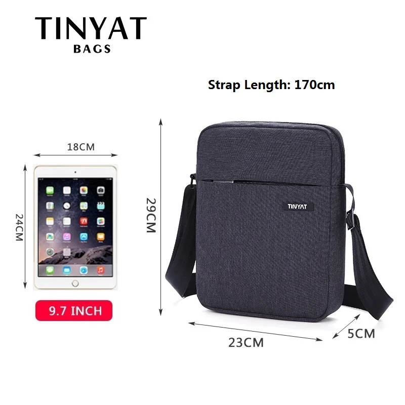 TINYAT Shockproof Men's Crossbody Bag pack hidden zipper Shoulder Bags for 9.7' pad Male Handbag Canvas Leather Messenger Bags TINYAT Shockproof Men's Crossbody Bag pack hidden zipper Shoulder Bags for 9.7' pad Male Handbag Canvas Leather Messenger Bags