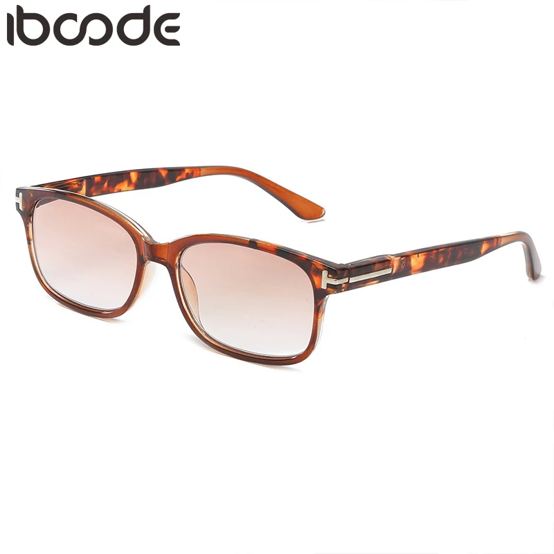 

iboode Square Frame Men Women Reading Glasses Hyperopia Presbyopic Eyeglasses Vintage Leopard Glasses Frame Eyewear +1.0 To +4.0