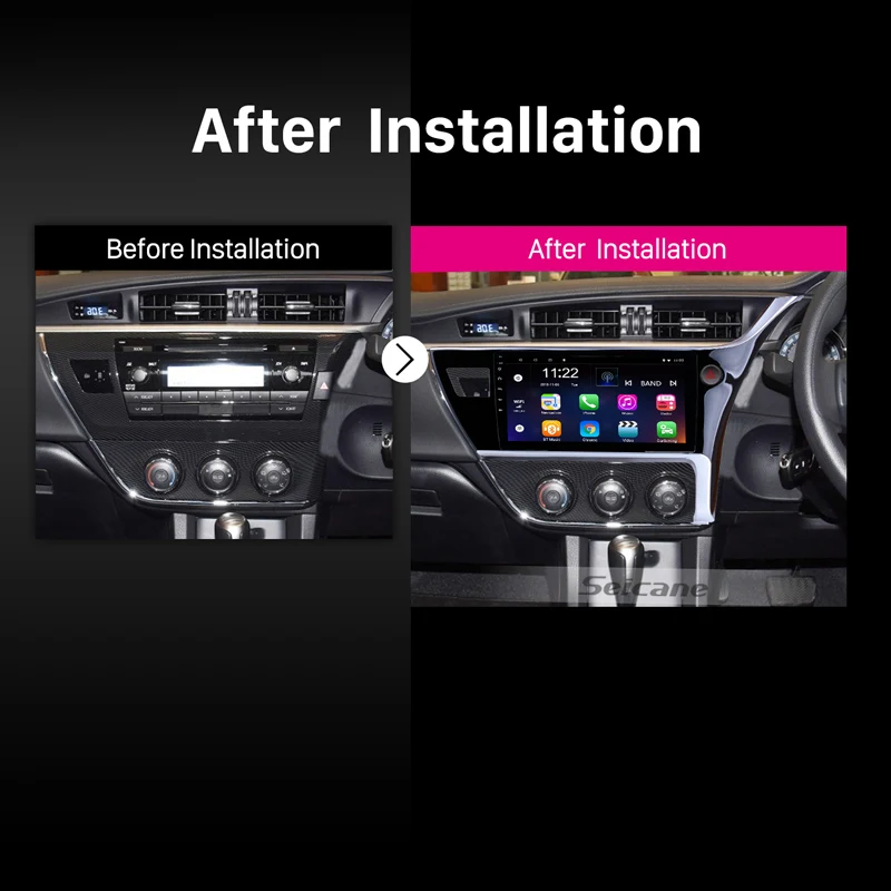 Discount Seicane 10.1 inch Android 8.1/7.1 GPS Navi System for 2017 Toyota Corolla Right Hand driving Car Radio With Bluetooth WIFI USB 5