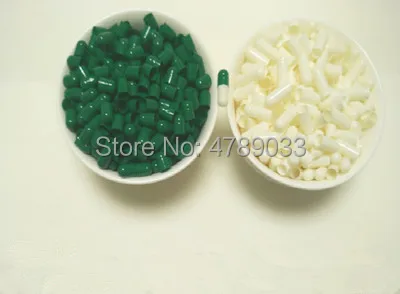 Free Shipping 0# 1000pcs Green-White Colored Hard Gelatin Empty Capsules Hollow Separated | Красота и здоровье