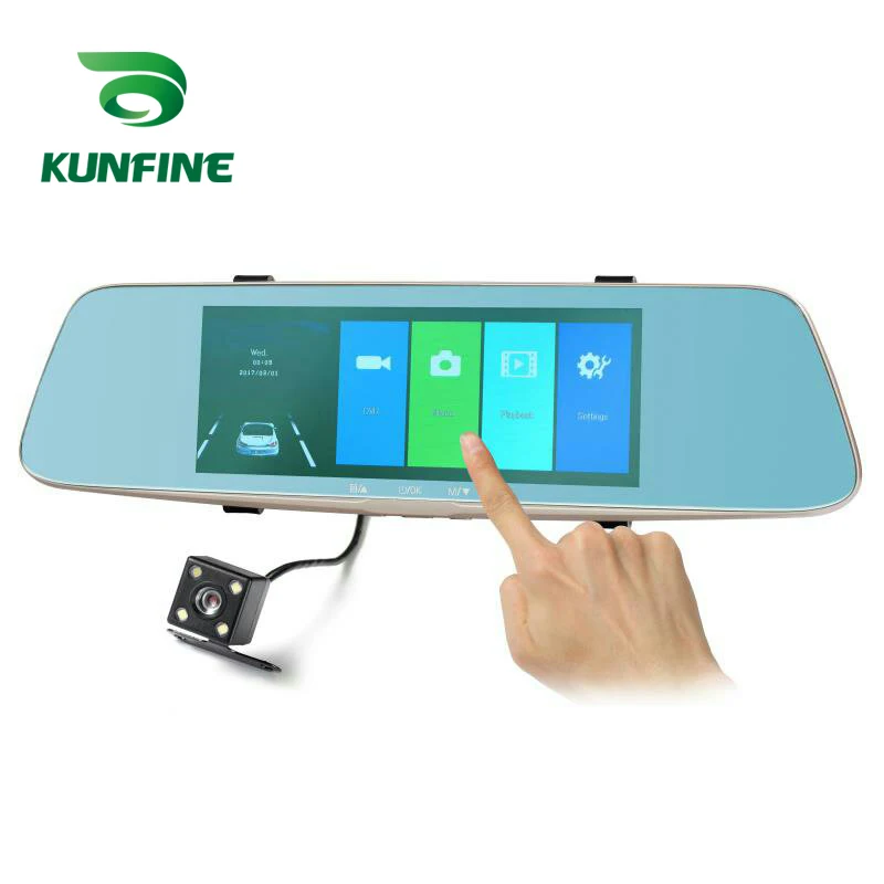 KUNFINE 10 &quotAndroid GPS Navi видеорегистратор Автомобильный зеркальный двойная камера