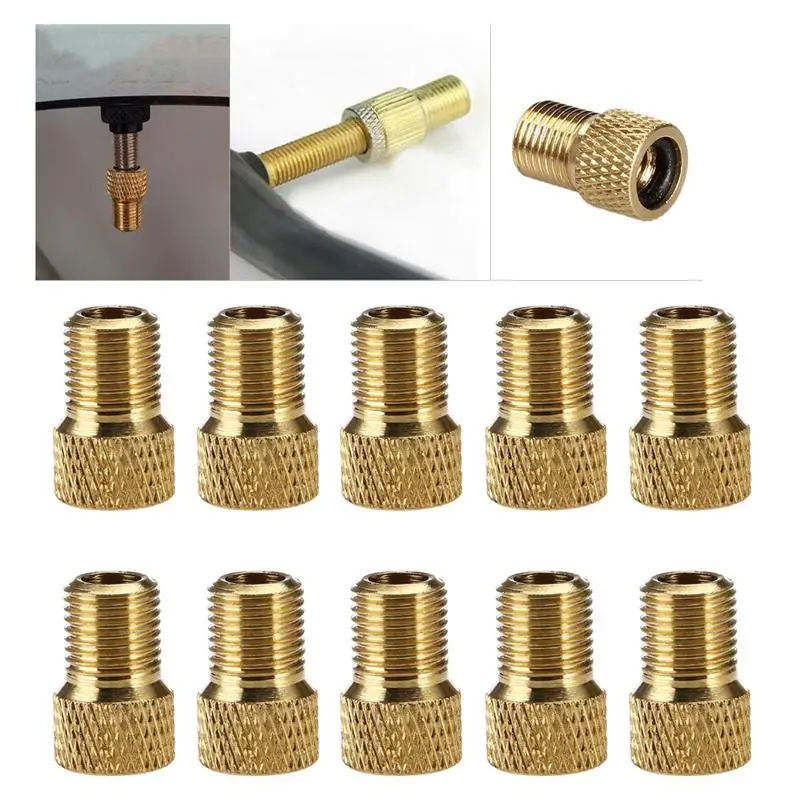 10Pcs Presta to Schrader Valve Adapter Converter Bicycle Bike Tire Tube Sports