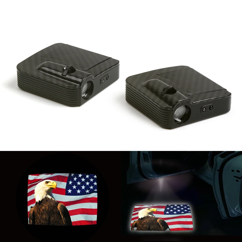 

Logo Light Ghost Shadow Projector Car Door Courtesy Laser LED Fit For America Flag 12V