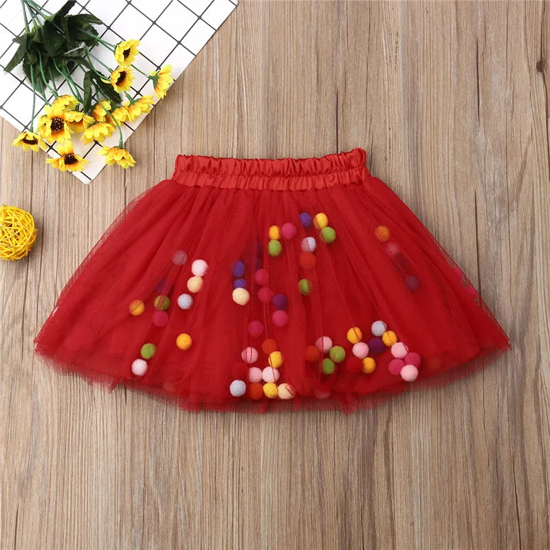 

Kids Baby Girl Tutu Tulle Skirts Summer Fashion Newborn Girl Elastic Waist Tulle with Balls Skirts Photography Prop Costume 0-3Y