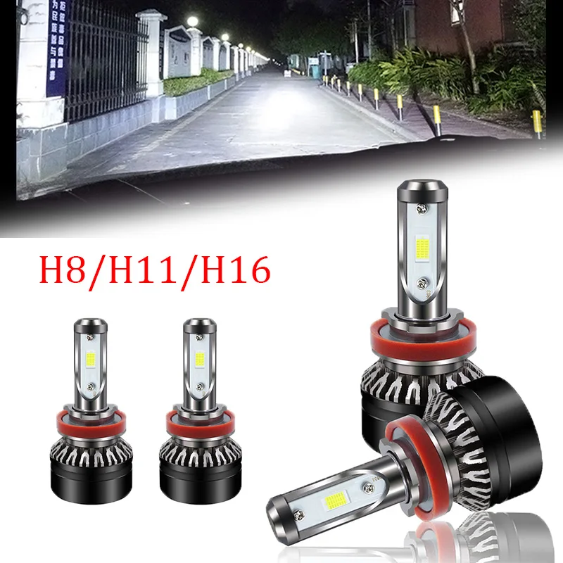

2pcs IP65 Waterproof Car LED Light Headlights H8/H9/H11 20000LM 100W 6000K 12V